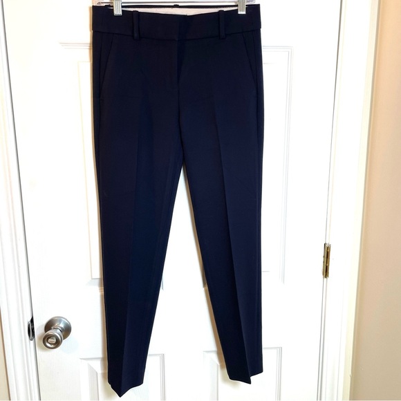 J. Crew Cropped Pants Slim Corpcore Four Seasons Navy Viscose Women’s Size 2 - Picture 1 of 12